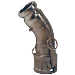 200DA-45SS Cam & Groove 45° Adapter x Coupler Elbow 200DA-45SS Stainless steel Type DA 45° Elbows